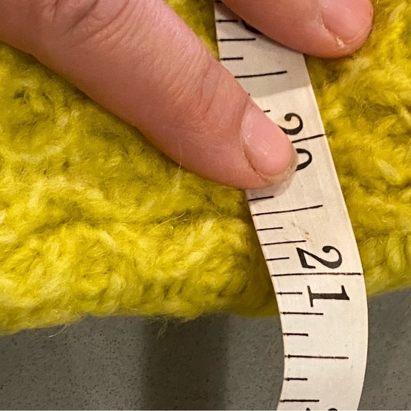 Anthropologie  yellow Lime Bia Mock Neck Tunic Sweater Alpaca blend Texture Knit - Picture 13 of 13